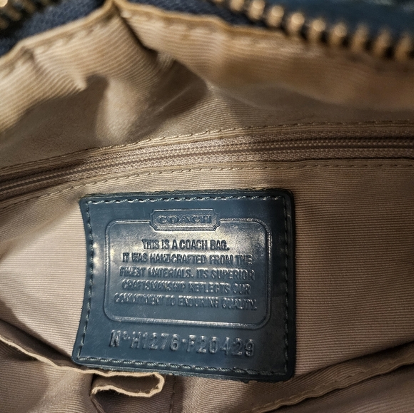 Coach Turquoise and Silver Tote Bag - Picture 7 of 8